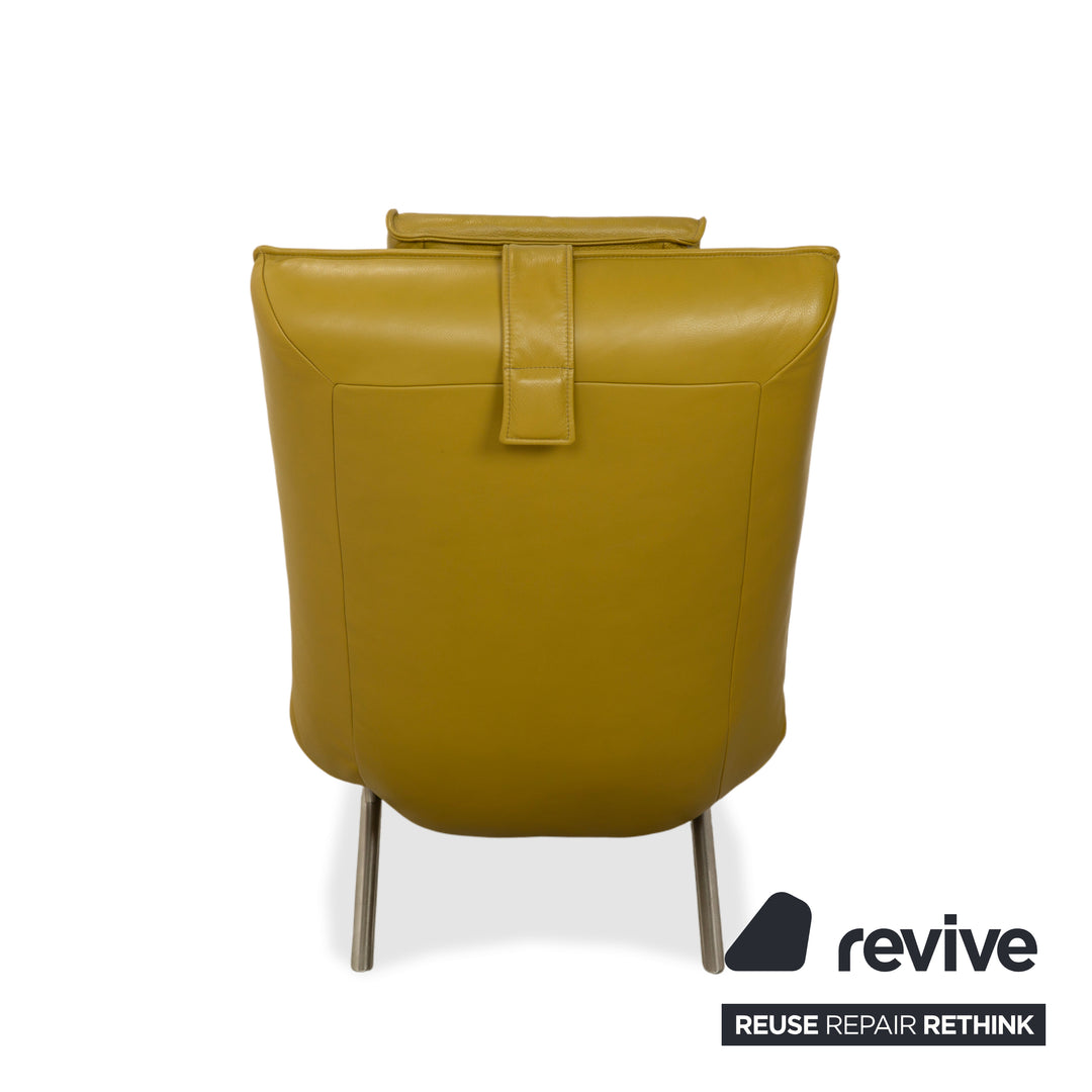 Koinor Jonas lounger, leather, yellow-green, electric function