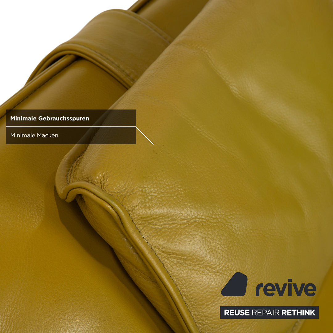 Koinor Jonas lounger, leather, yellow-green, electric function