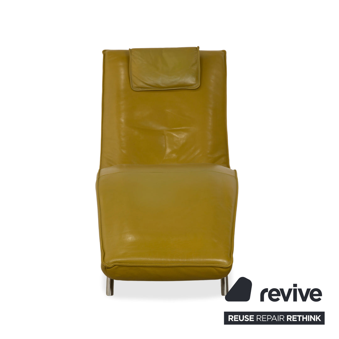 Koinor Jonas lounger, leather, yellow-green, electric function