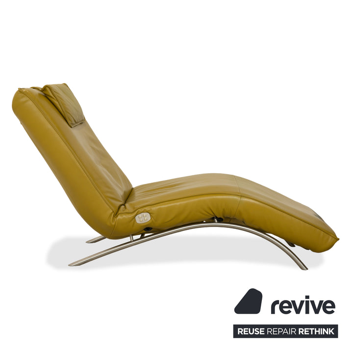 Koinor Jonas lounger, leather, yellow-green, electric function