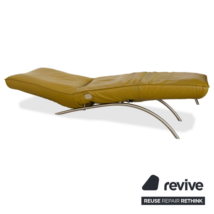 Koinor Jonas lounger, leather, yellow-green, electric function