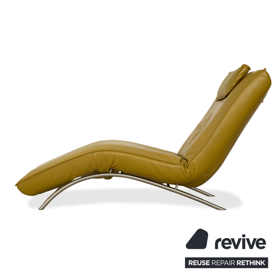 Koinor Jonas lounger, leather, yellow-green, electric function