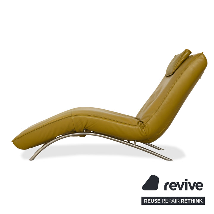 Koinor Jonas lounger, leather, yellow-green, electric function