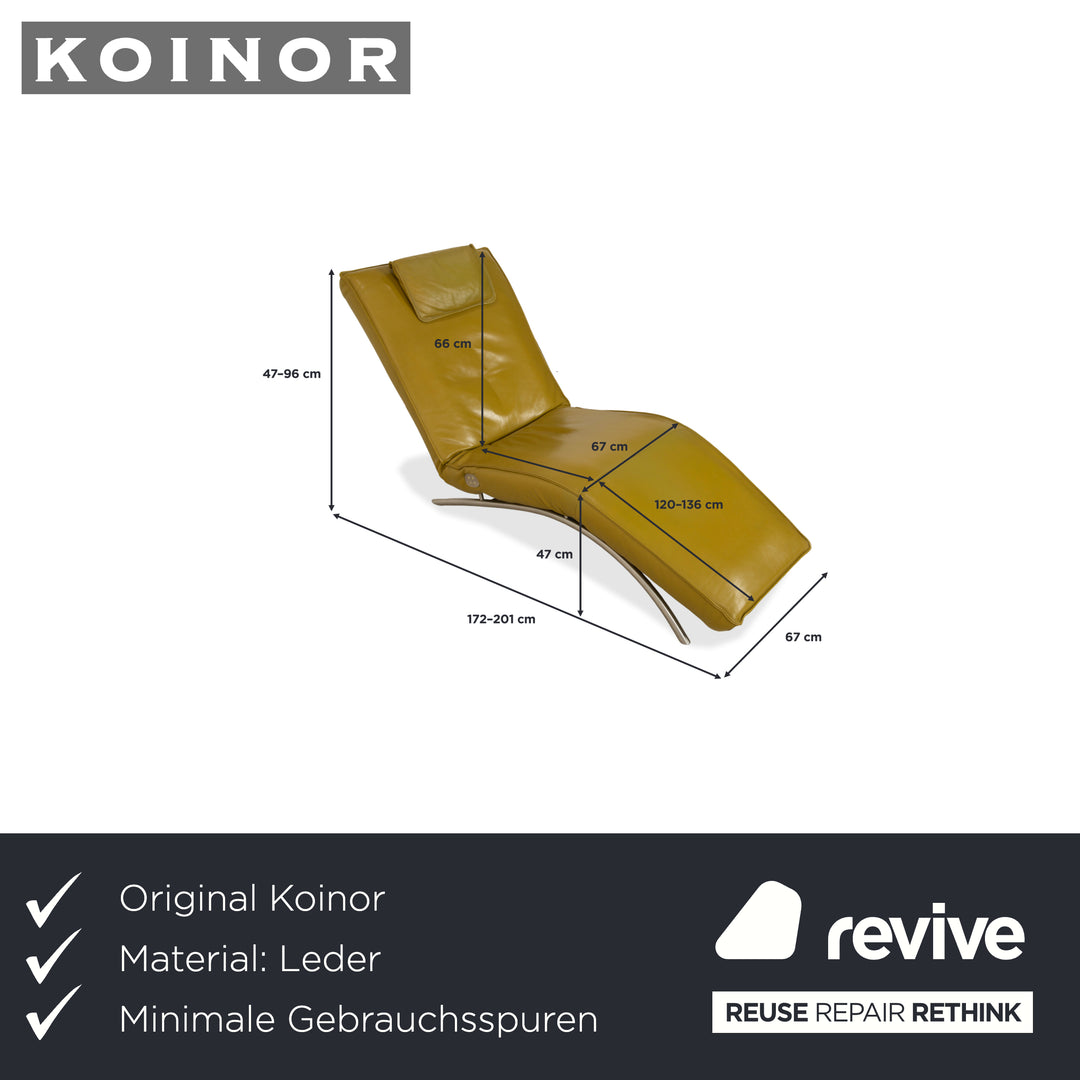 Koinor Jonas lounger, leather, yellow-green, electric function