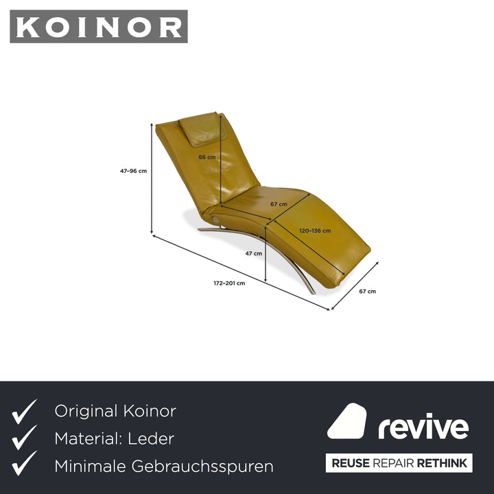 Koinor Jonas lounger, leather, yellow-green, electric function