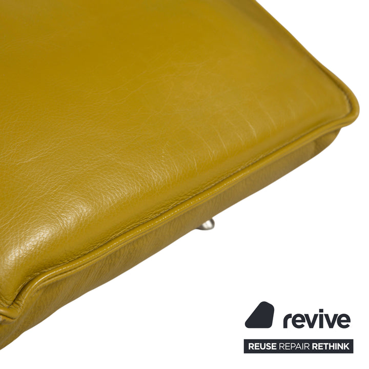 Koinor Jonas lounger, leather, yellow-green, electric function