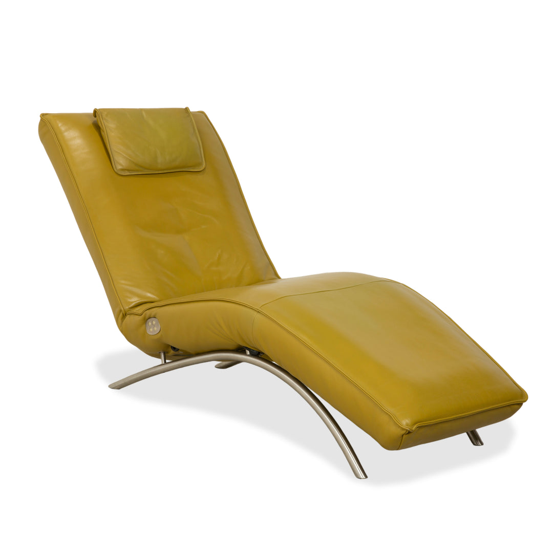 Koinor Jonas lounger, leather, yellow-green, electric function