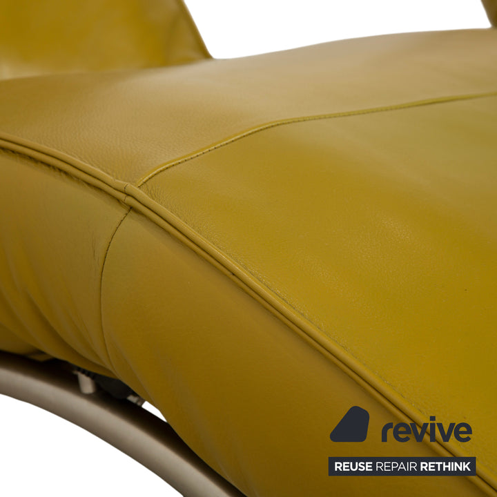 Koinor Jonas lounger, leather, yellow-green, electric function
