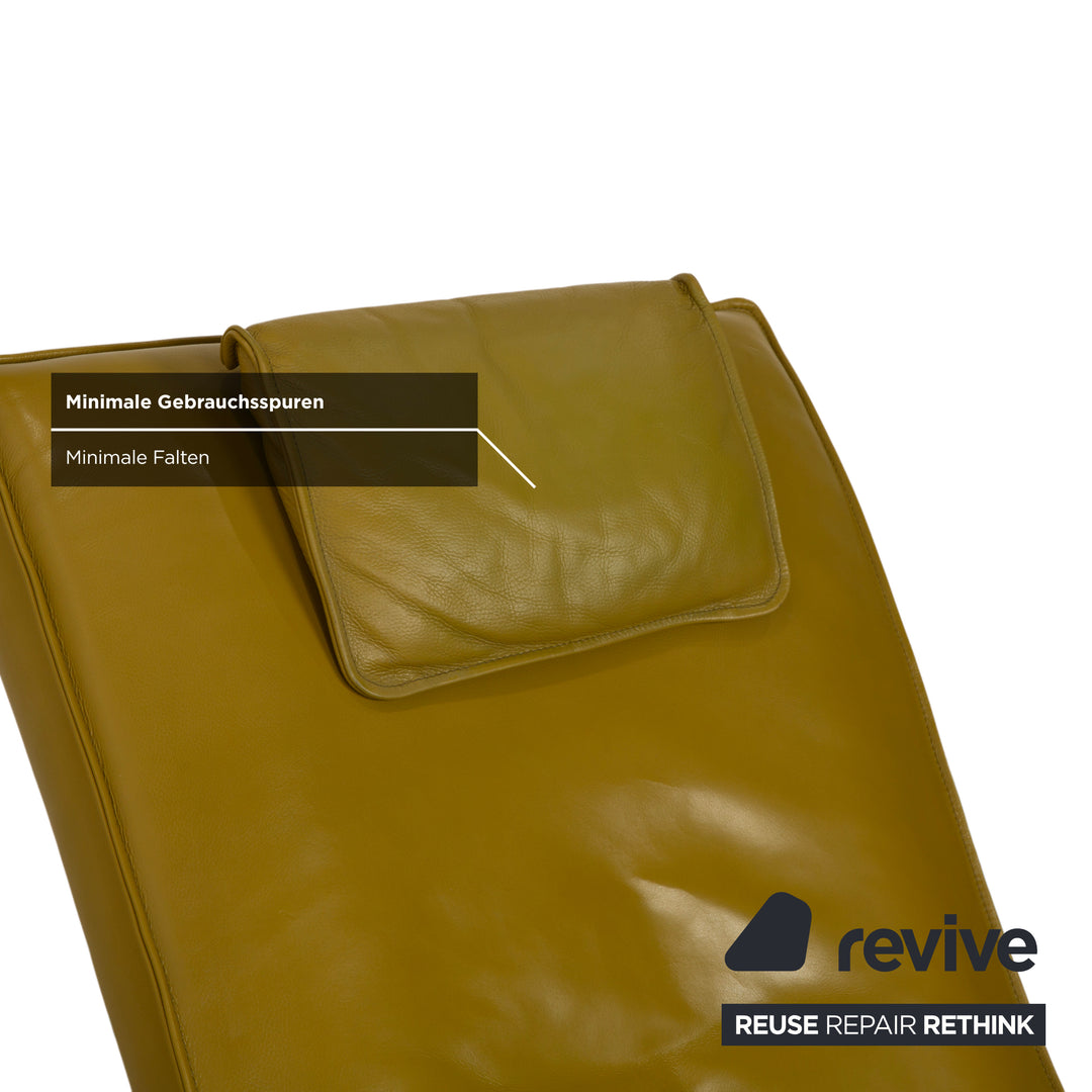 Koinor Jonas lounger, leather, yellow-green, electric function