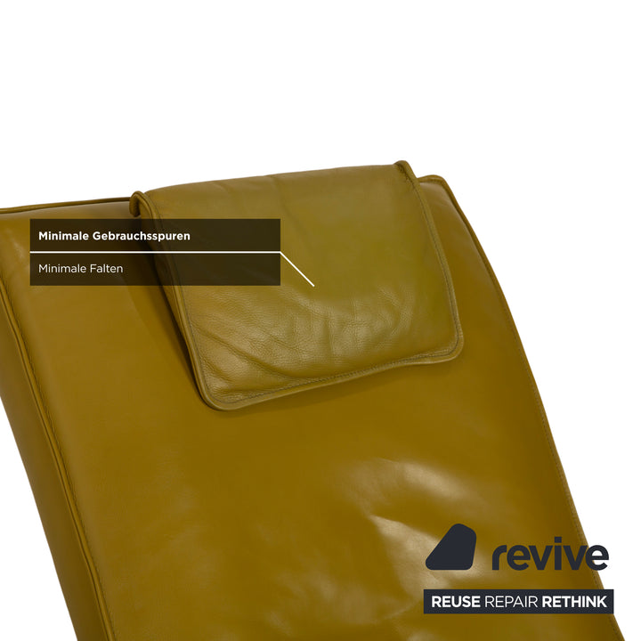 Koinor Jonas lounger, leather, yellow-green, electric function