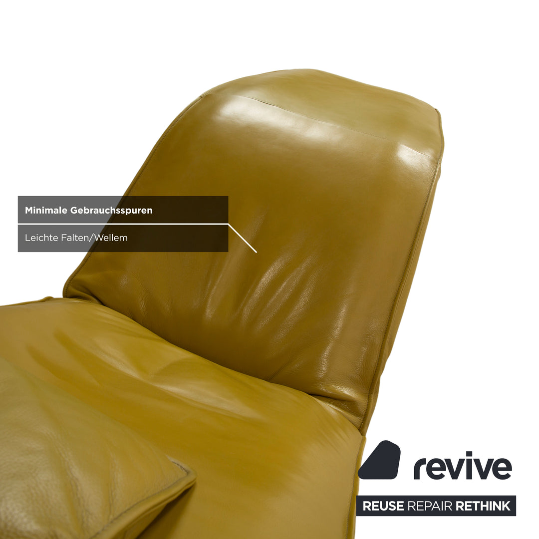 Koinor Jonas lounger, leather, yellow-green, electric function