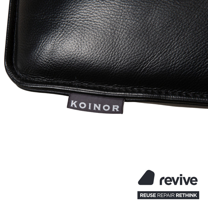 Koinor Jonas Chaise Longue Black Leather with Jeremiah Chrome Frame including Electric Function