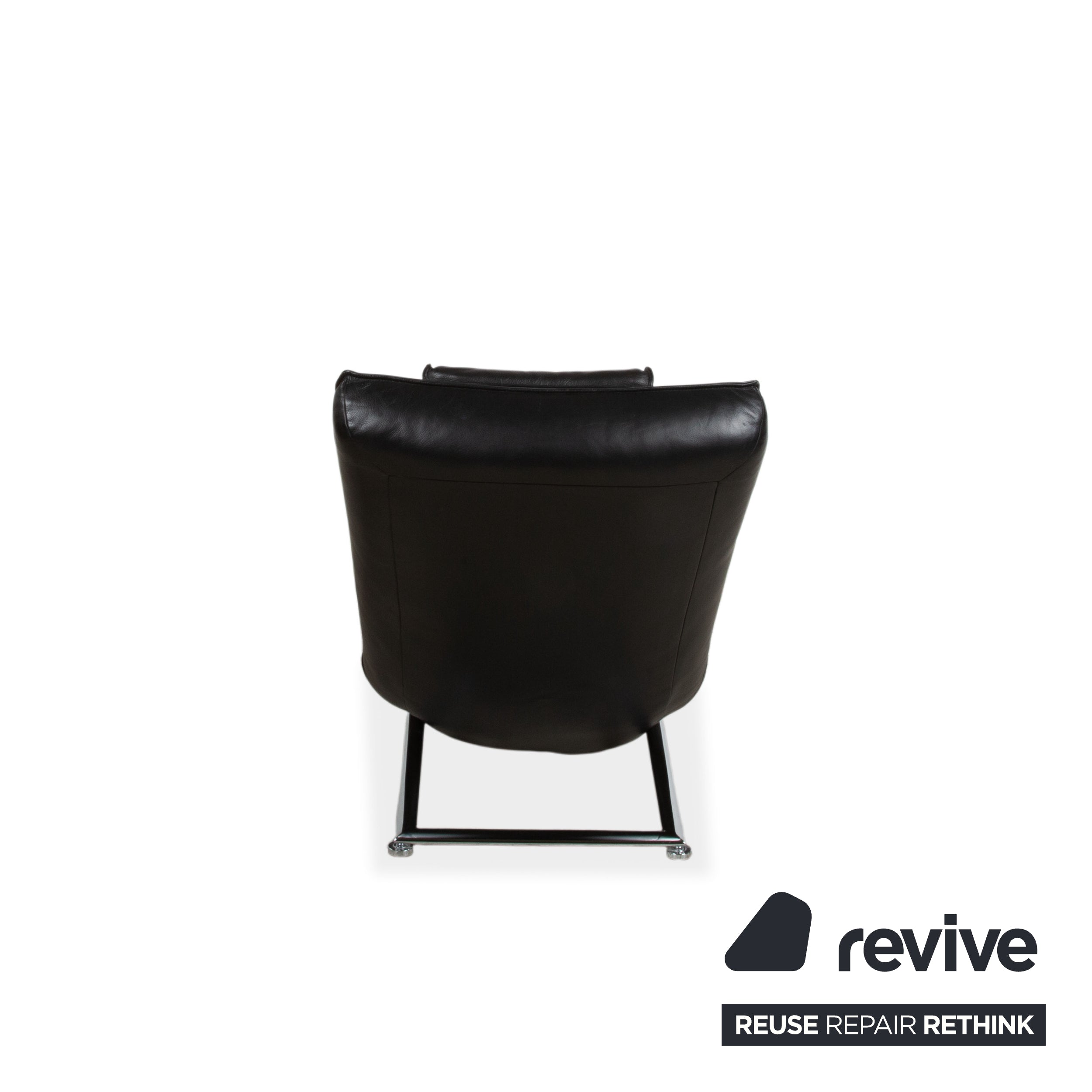 Koinor Jonas Chaise Longue Black Leather with Jeremiah Chrome Frame including Electric Function