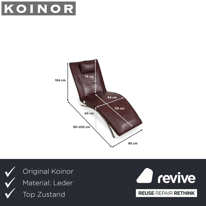 Fauteuil relax Koinor Jonas rouge bordeaux avec fonction de relaxation électrique