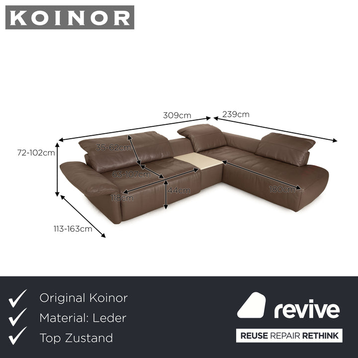 Koinor Kapstadt Leder Ecksofa Braun manuelle Funktion Recamiere Rechts Sofa Couch elektrische Funktion