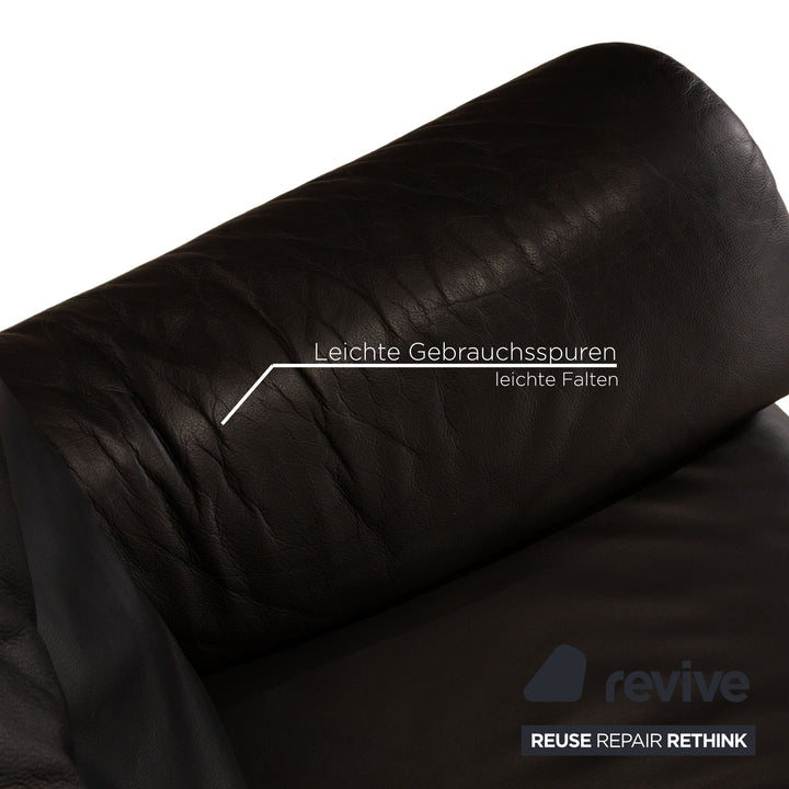 Koinor Corsica ensemble de canapé en cuir noir trois places deux places fauteuil canapé