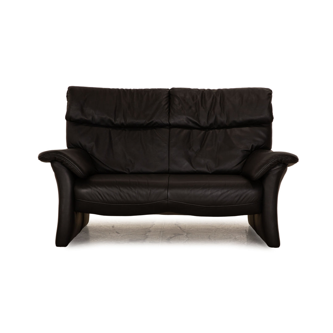 Koinor Korsika Leder Zweisitzer Schwarz Sofa Couch