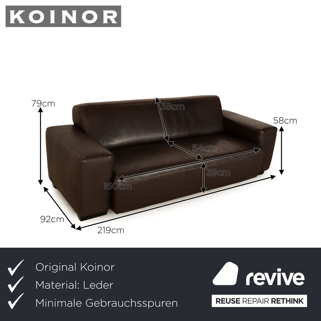 Koinor Leder Dreisitzer Braun Sofa Couch
