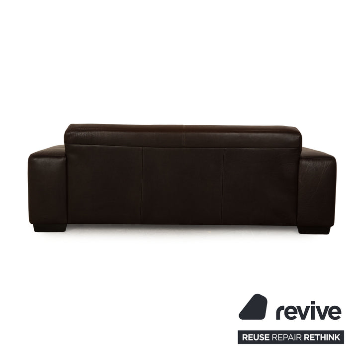 Koinor Leather Three Seater Brown Sofa Couch
