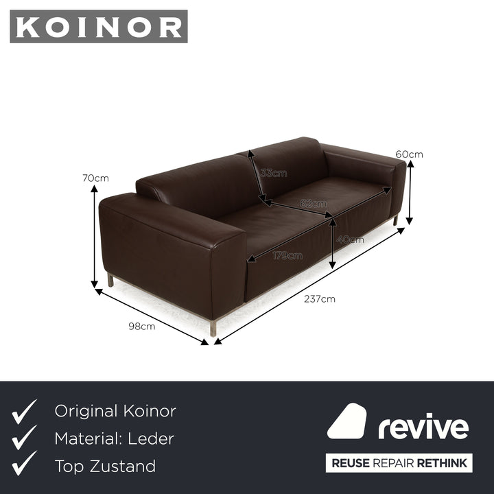 Koinor Leder Dreisitzer Braun Sofa Couch