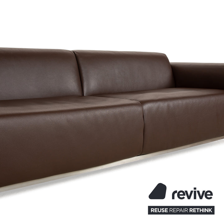 Koinor Leder Dreisitzer Braun Sofa Couch