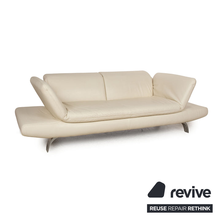 Koinor Leder Dreisitzer Creme manuelle Funktion Sofa Couch