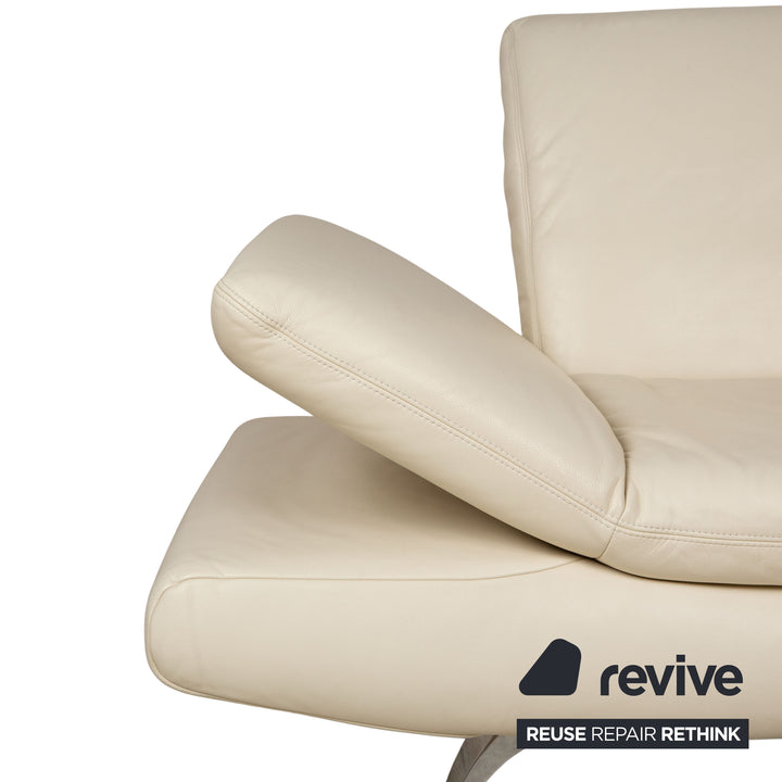 Koinor Leder Dreisitzer Creme manuelle Funktion Sofa Couch