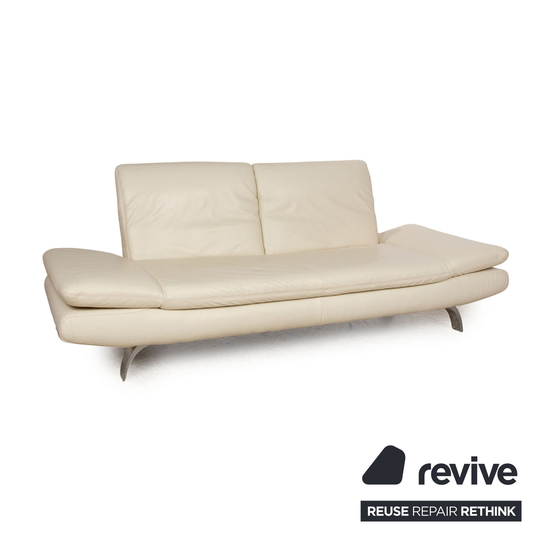 Koinor Leder Dreisitzer Creme manuelle Funktion Sofa Couch
