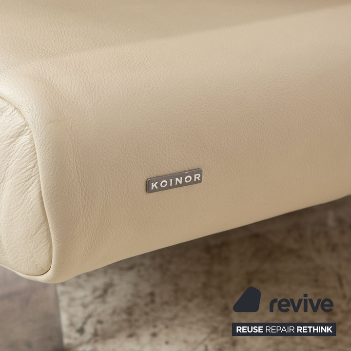 Koinor Leder Dreisitzer Creme manuelle Funktion Sofa Couch