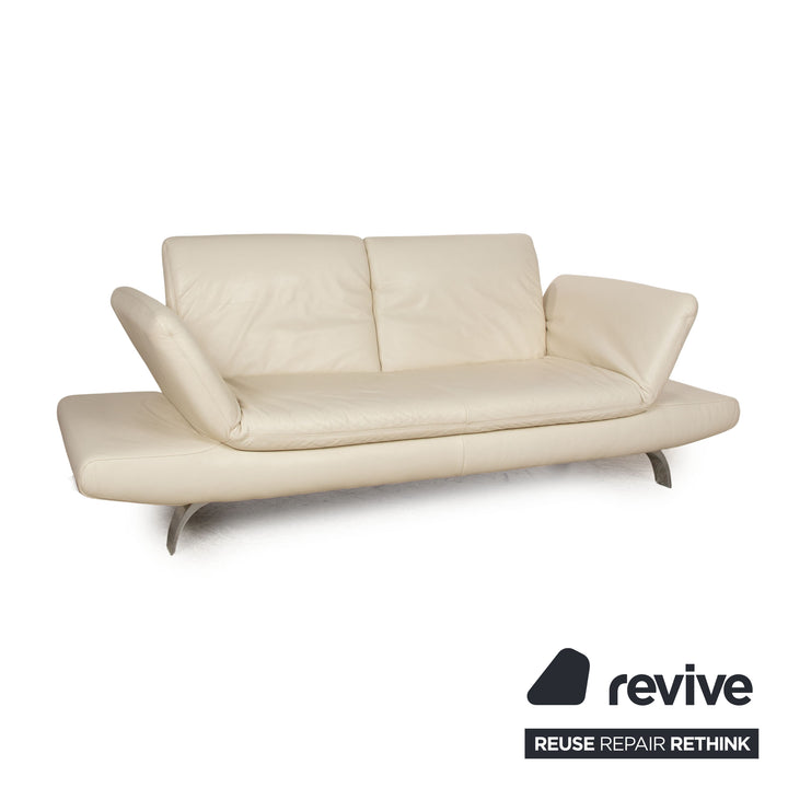 Koinor Leder Dreisitzer Creme manuelle Funktion Sofa Couch