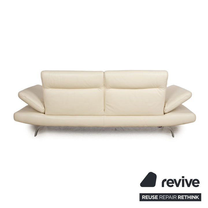 Koinor Leder Dreisitzer Creme manuelle Funktion Sofa Couch