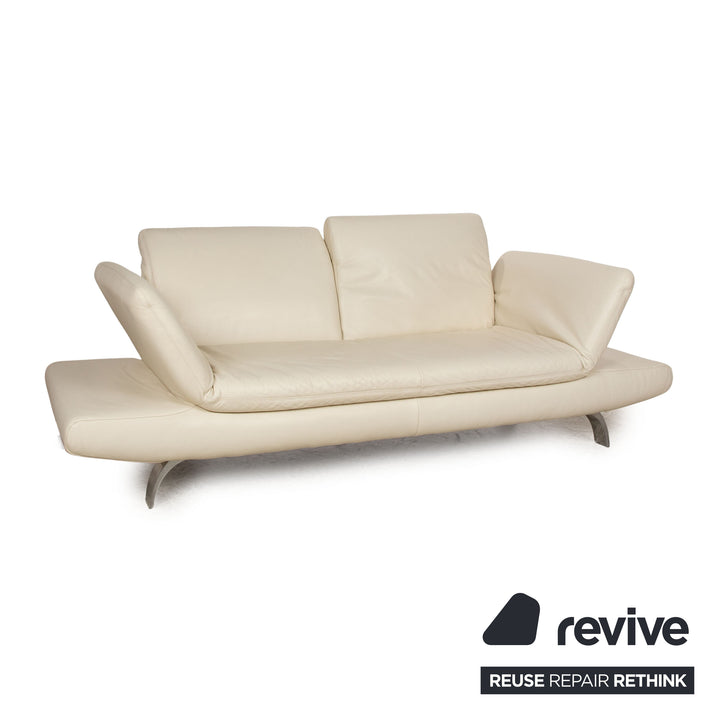 Koinor Leder Dreisitzer Creme manuelle Funktion Sofa Couch