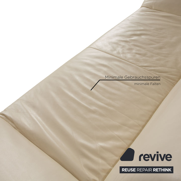 Koinor Leder Dreisitzer Creme manuelle Funktion Sofa Couch