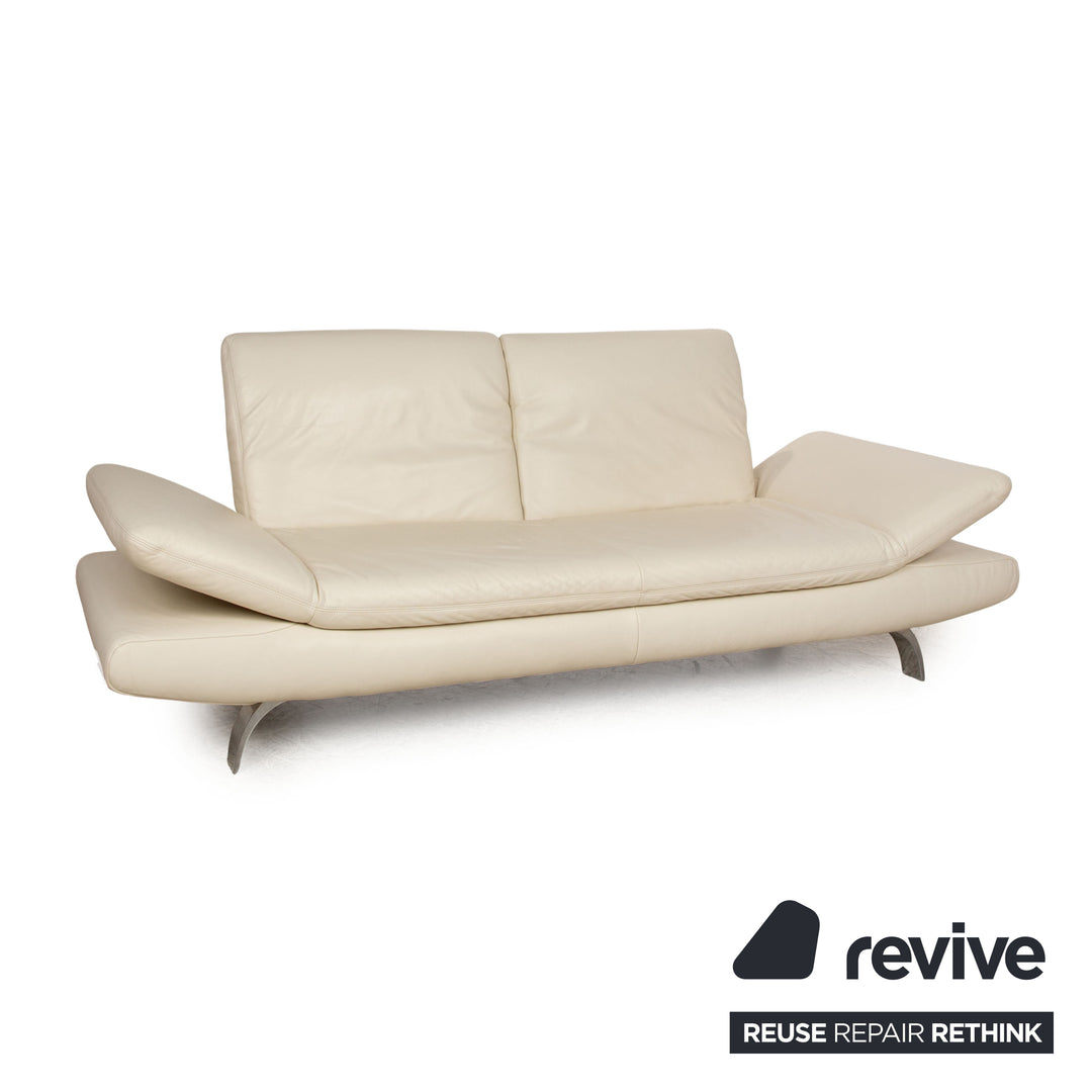 Koinor Leder Dreisitzer Creme manuelle Funktion Sofa Couch