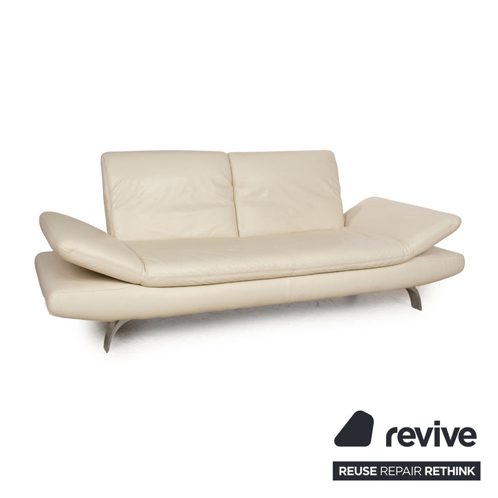 Koinor Leder Dreisitzer Creme manuelle Funktion Sofa Couch