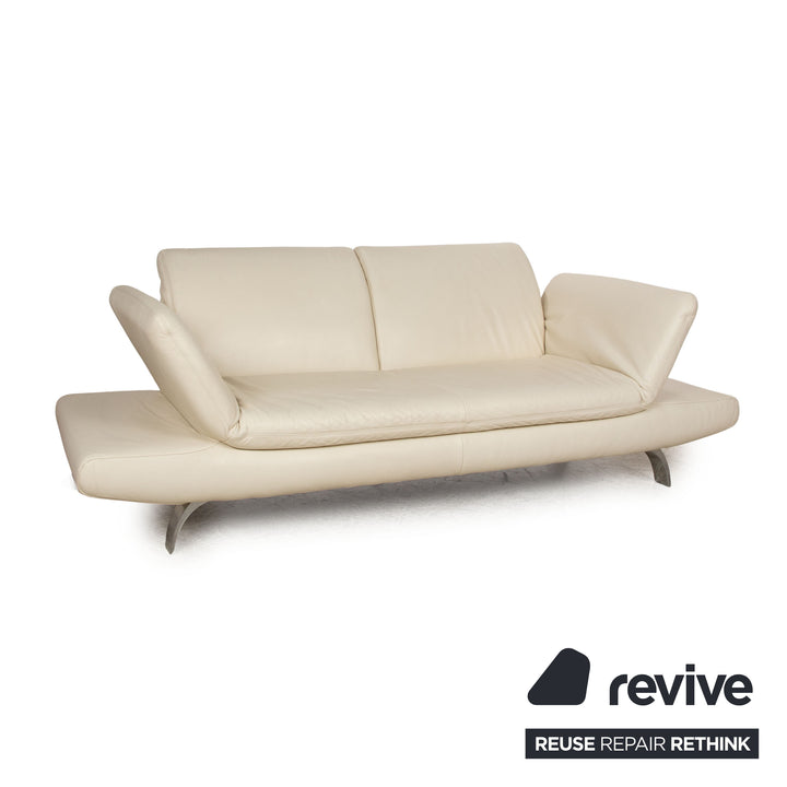 Koinor Leder Dreisitzer Creme manuelle Funktion Sofa Couch