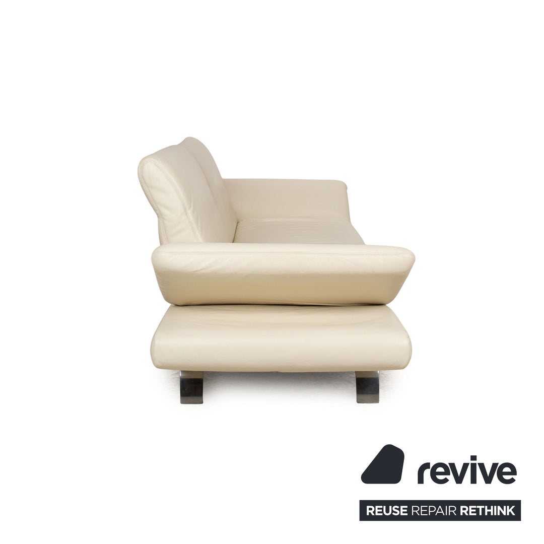 Koinor Leder Dreisitzer Creme manuelle Funktion Sofa Couch