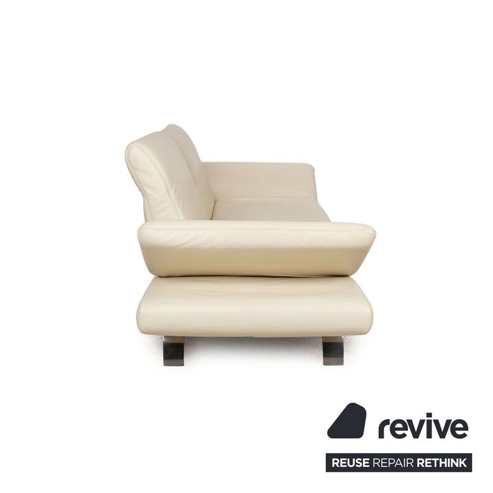 Koinor Leder Dreisitzer Creme manuelle Funktion Sofa Couch