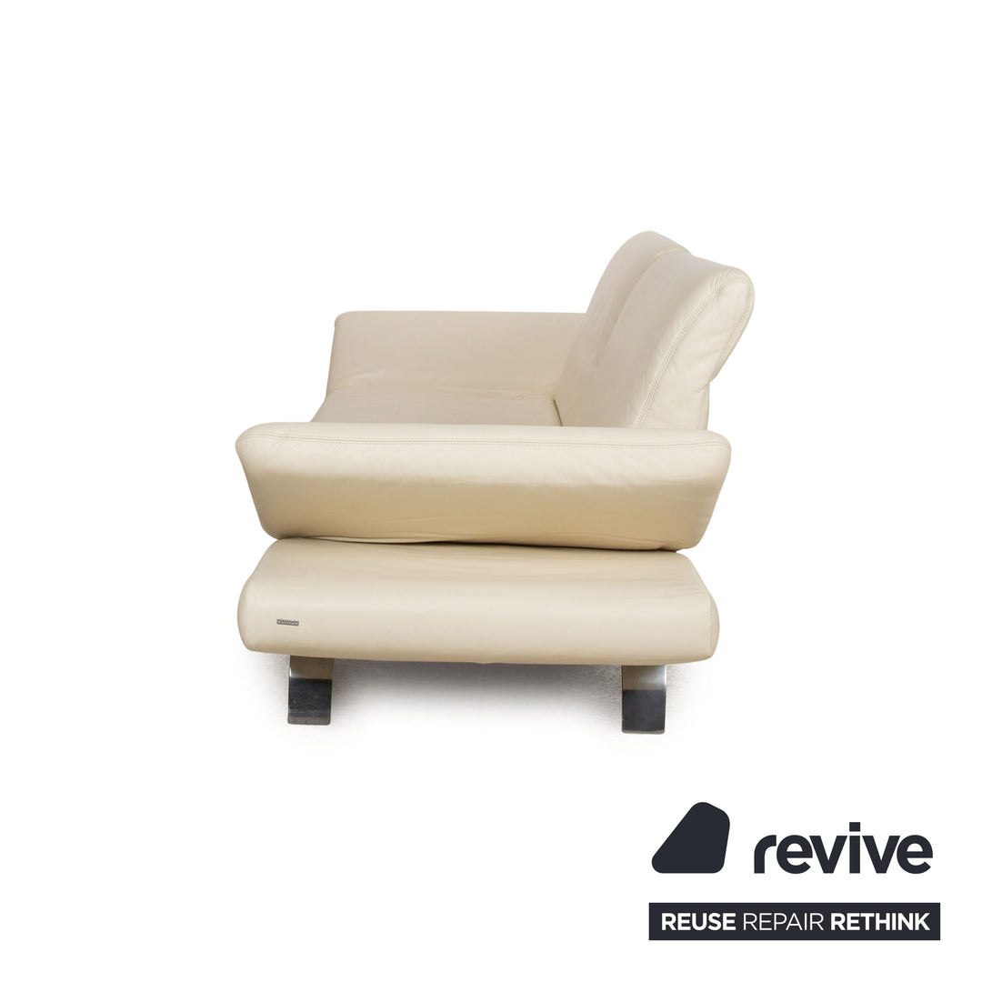 Koinor Leder Dreisitzer Creme manuelle Funktion Sofa Couch
