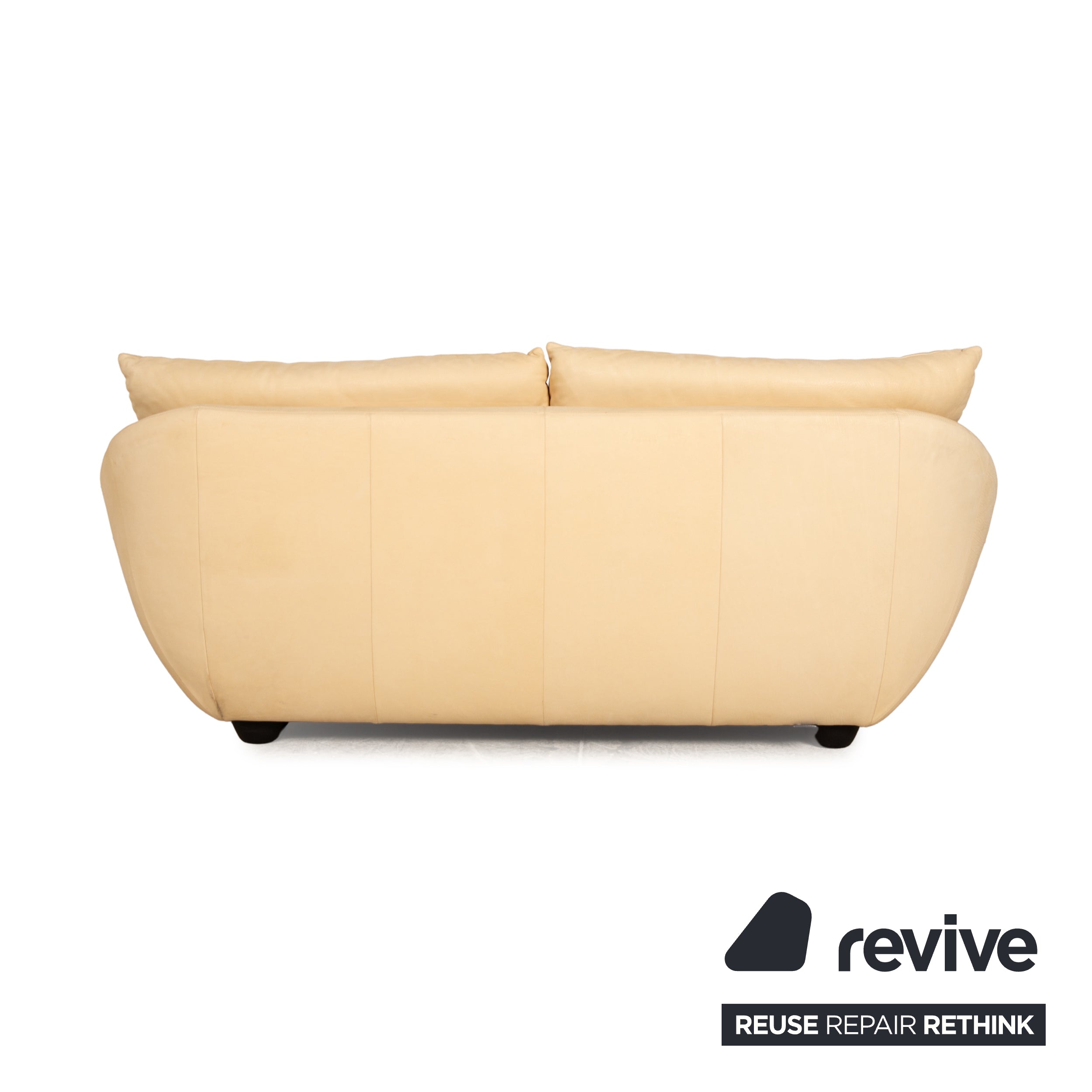 Koinor Leather Three Seater Cream Sofa Couch