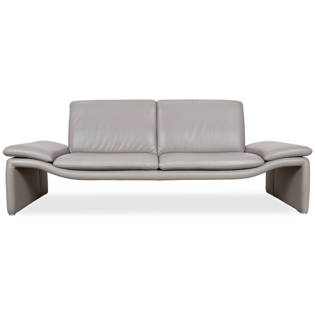 Koinor Leder Dreisitzer Grau Sofa Couch manuelle Funktion