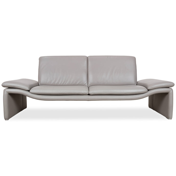Koinor Leder Dreisitzer Grau Sofa Couch manuelle Funktion
