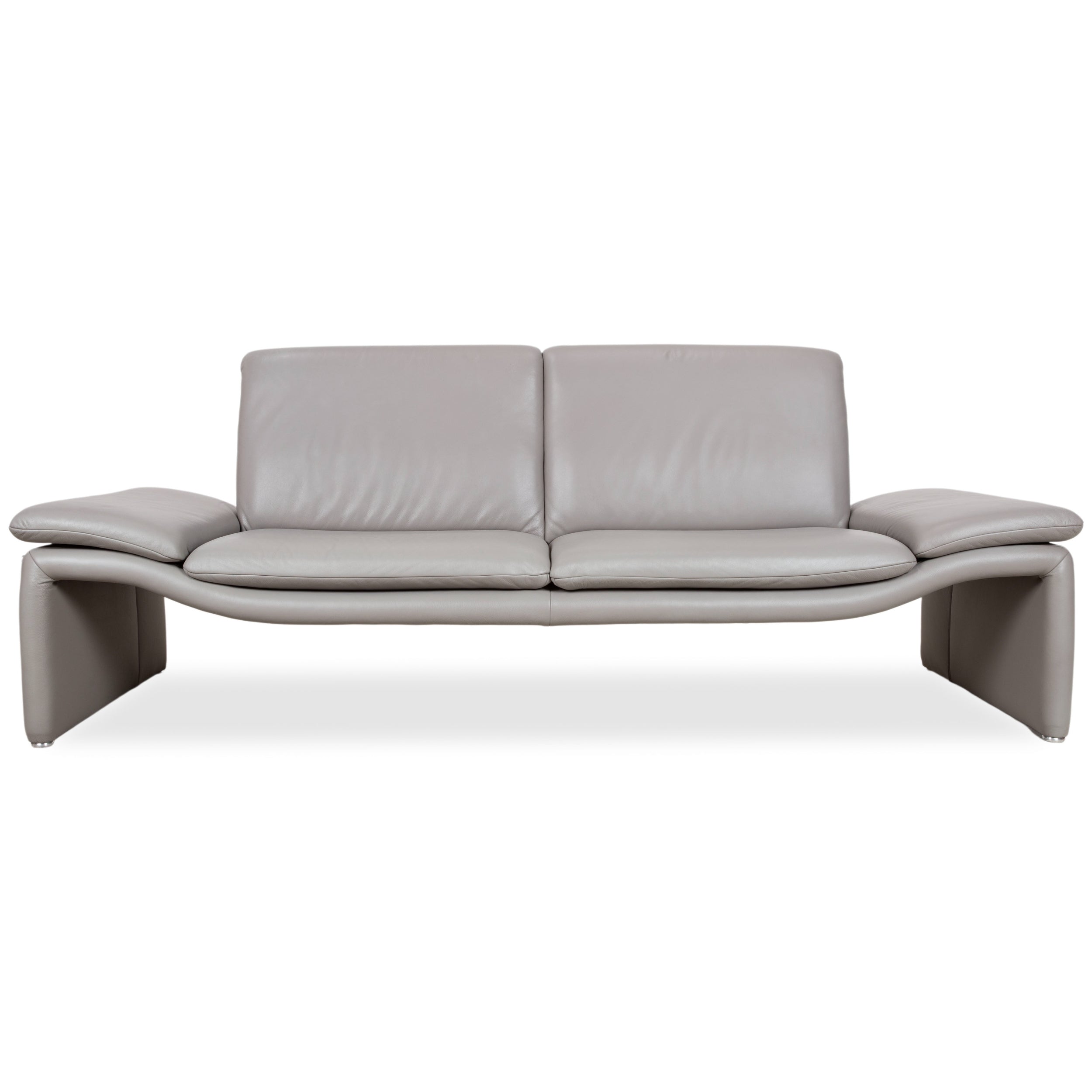 Koinor Leather Three-Seater Grey Sofa Manual Function