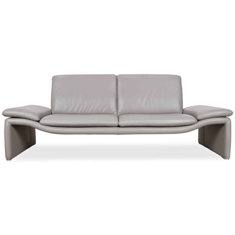 Koinor Leder Dreisitzer Grau Sofa Couch manuelle Funktion