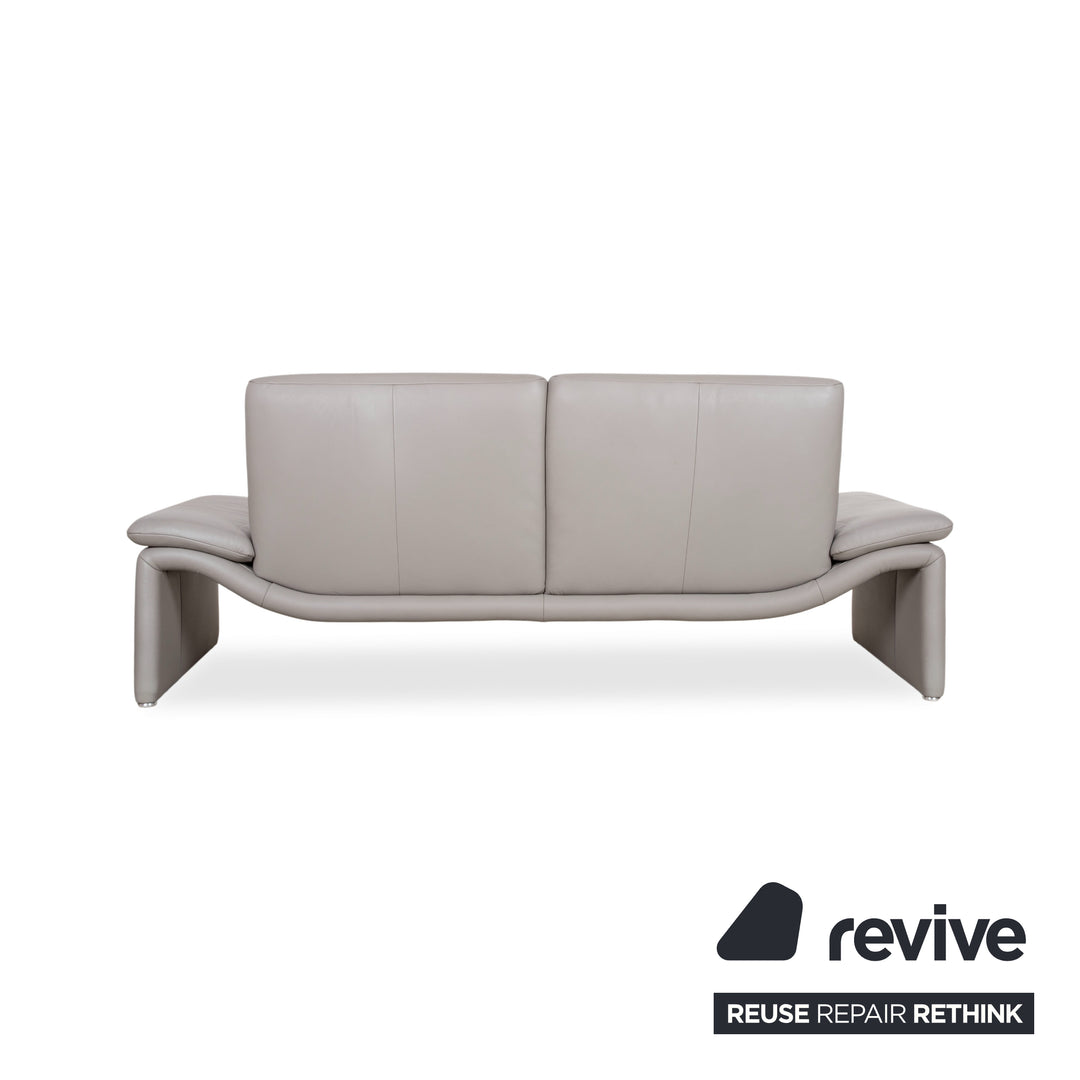 Koinor Cuir trois places repose-pieds Gris Canapé divan fonction manuelle