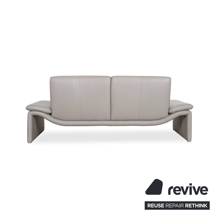 Koinor Leder Dreisitzer Hocker Grau Sofa Couch manuelle Funktion