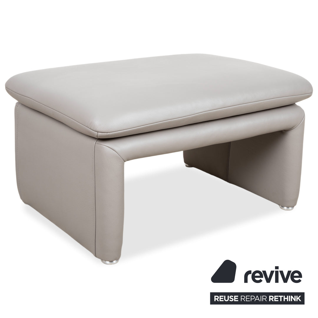 Koinor Leder Dreisitzer Hocker Grau Sofa Couch manuelle Funktion