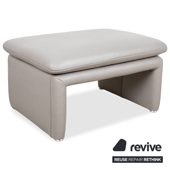 Koinor Leder Dreisitzer Hocker Grau Sofa Couch manuelle Funktion