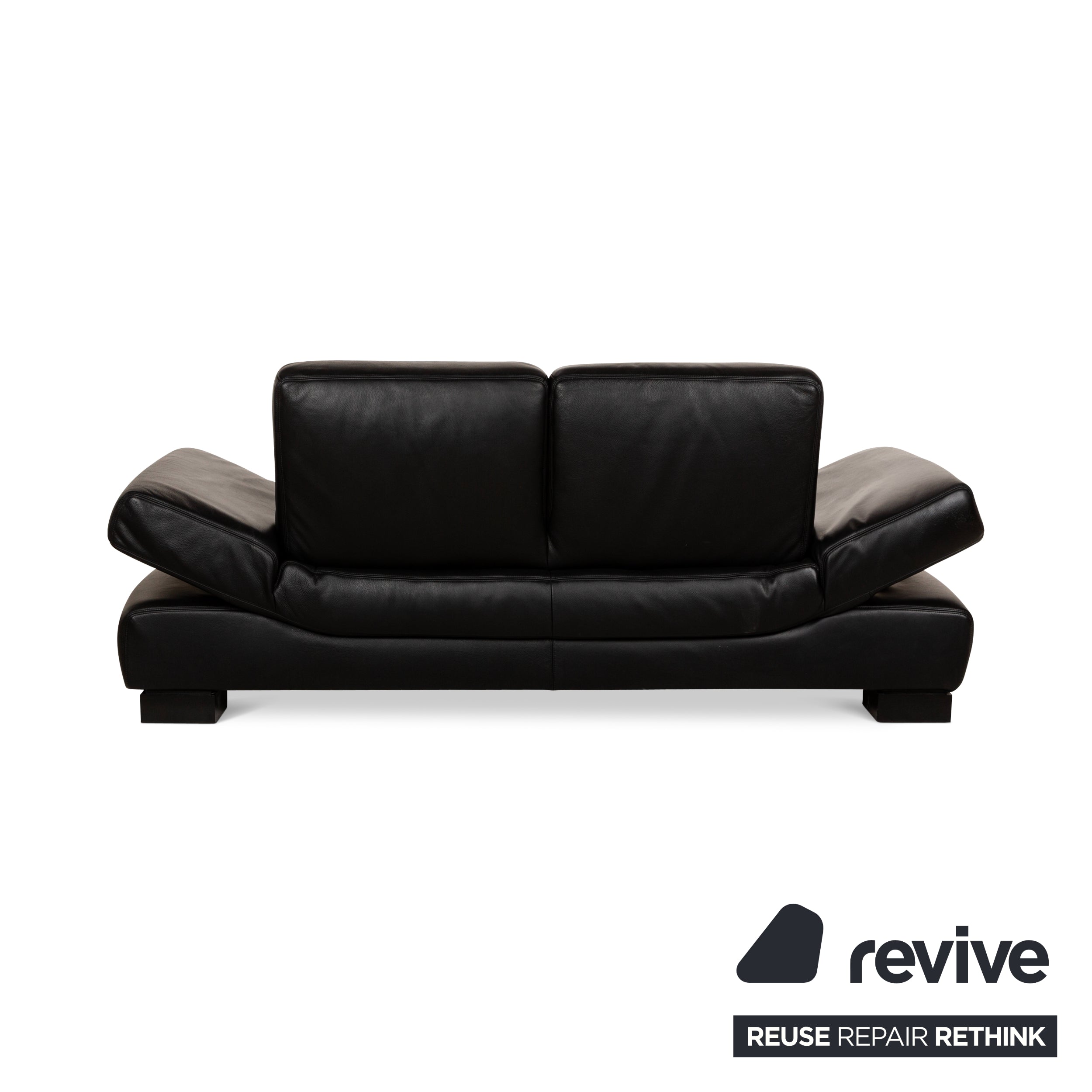 Koinor Leder Dreisitzer Schwarz manuelle Funktion Sofa Couch