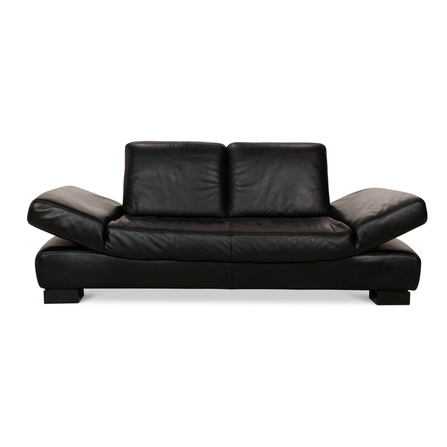 Koinor Leder Dreisitzer Schwarz manuelle Funktion Sofa Couch